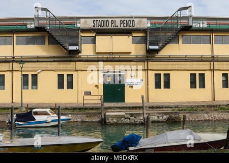 The Stadio Pierluigi Penzo, home to Italian Football Club Venezia FC, on the island of Venice Stock Photo