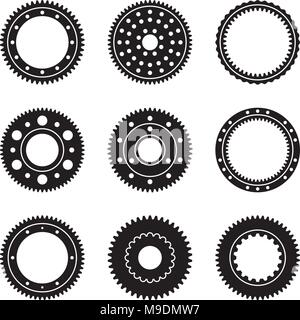 Set of different sizes of gear wheels Stock Vector