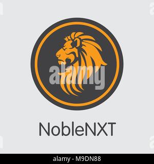 Noblenxt Crypto Currency. Vector NOXT Coin Image. Stock Vector