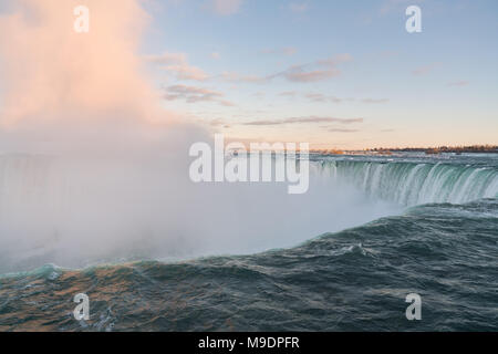Mist rising in late afternoon at Niagara Falls Stock Photo