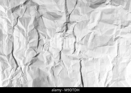 highly crumpled white paper sheet background high detailed. Stock Photo