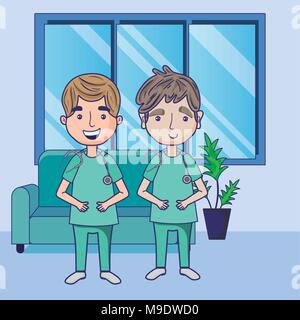 Funny doctors cartoons Stock Vector