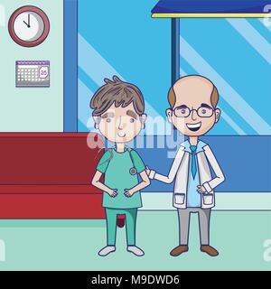 Funny doctors cartoons Stock Vector