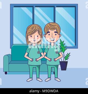 Funny doctors cartoons Stock Vector