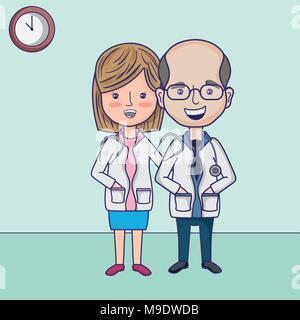 Funny doctors cartoons Stock Vector