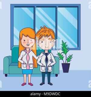 Funny doctors cartoons Stock Vector