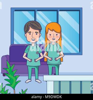 Funny doctors cartoons Stock Vector