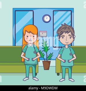 Funny doctors cartoons Stock Vector