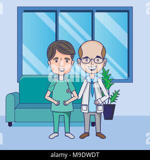 Funny doctors cartoons Stock Vector