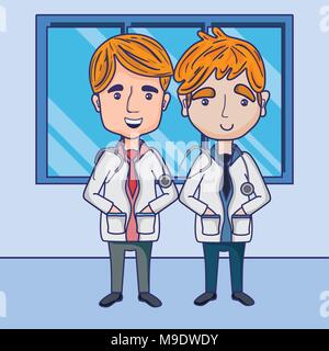 Funny doctors cartoons Stock Vector
