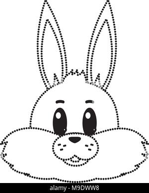 dotted shape cute rabbit wild animal of the forest vector illustration ...