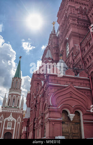 Russia. Europe. The facade details of the state Historical Museum in Moscow on red square Stock Photo