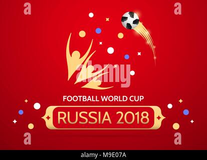 Football championship in Russia 2018. Vector banner of Soccer World Cup in Russia Stock Vector