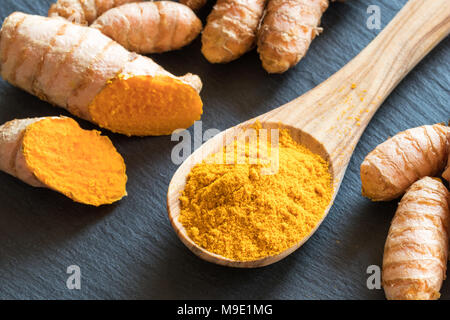Ground organic turmeric root for a healthy diet. Curcumin imparts ...