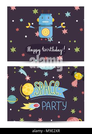 Invitation on Children Costumed Birthday Party Stock Vector