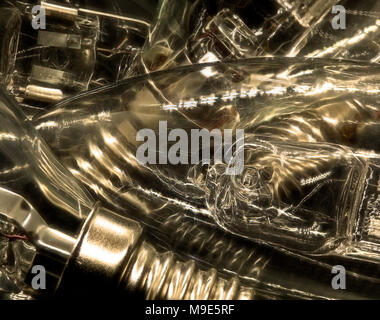 A close up of a set of glass light bulbs closely packed together. Stock Photo