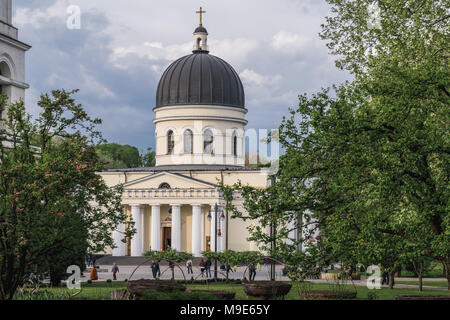 CHISINAU, MOLDOVA - 29 APRIL, 2016: View to the The Metropolitan Cathedral Nativity of the Lord in Chisinau, Moldova. Stock Photo