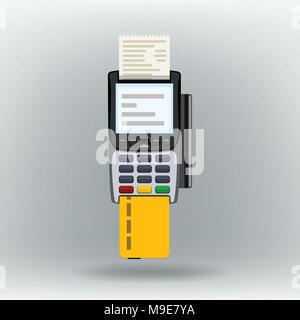 payment terminal on white Stock Vector