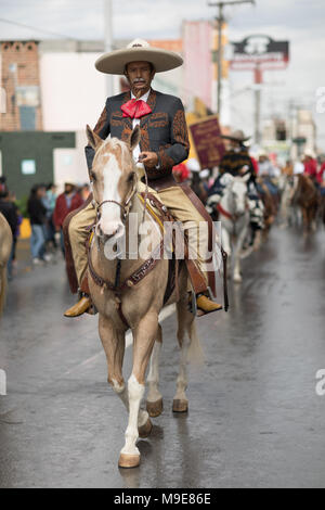 H. Matamoros, Tamaulipas, Mexico - November 20, 2017 - The November 20 Parade commemorates the start of the Mexican revolution of 1910 against Porfiri Stock Photo