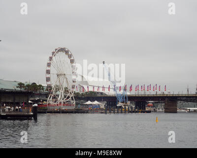 Ferris Wheel In Darling Harbour Stock Photo