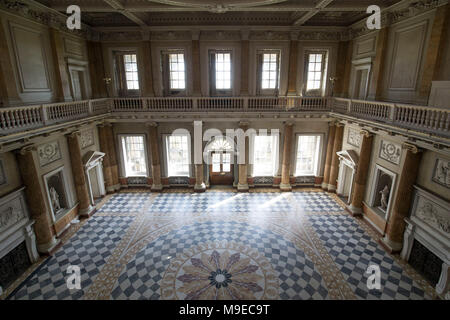 The Marble Saloon room inside Wentworth Woodhouse in Rotherham, South Yorkshire, as the Preservation Trust embark on a major project to restore the stately home and open it to the public. Stock Photo
