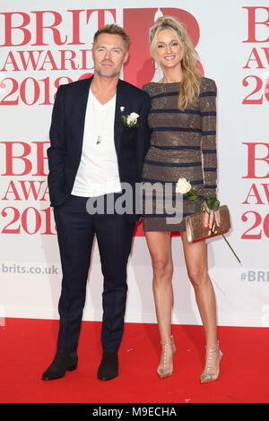 The Brit Awards (Brits) 2018 held at the O2 - Arrivals  Featuring: Ronan Keating, Storm Keating Where: London, United Kingdom When: 21 Feb 2018 Credit: Lia Toby/WENN.com Stock Photo