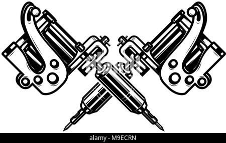 Vector Illustration Of A Tattoo Machine Icon With Doodle Elements In Black  And White For Logo Design Vector, Tattoo Drawing, Rat Drawing, Sign Drawing  PNG and Vector with Transparent Background for Free
