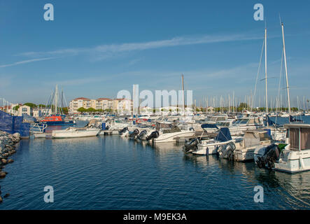 The marina of Port-Saint-Louis-du-Rhône in the early evening, southern France Stock Photo