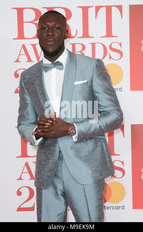 The BRIT Awards 2018 - Arrivals  Featuring: Stormzy Where: London, United Kingdom When: 21 Feb 2018 Credit: WENN.com Stock Photo