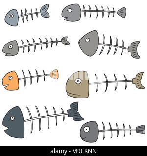 vector set of fishbone Stock Vector