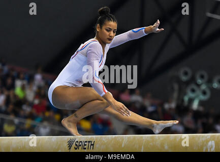 Marine BOYER of France (women's balance beam) during the FIG World Cup ...