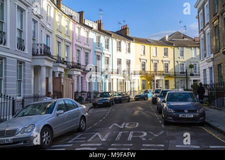 Colourful houses, Primrose Hill London Paddington Bear Film location, film dry,  the home of the Brown family, Chalcot Crescent london primrose hill Stock Photo