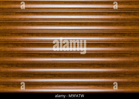 brown, plastic garage door, with space for text, background image Stock Photo