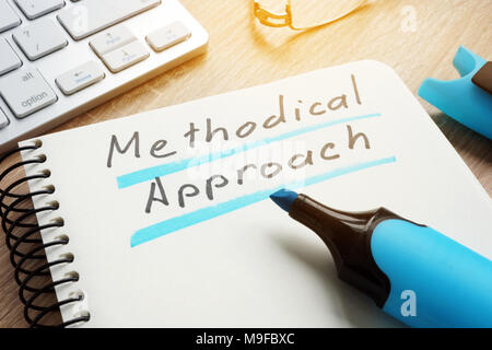 Methodical Approach written on a page of the note. Stock Photo