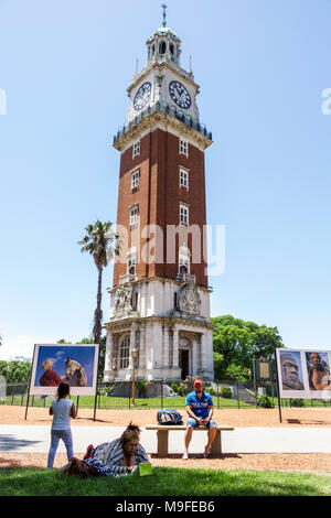 Buenos Aires Argentina,Retiro,Torre Monumental,Torre de los Ingleses,clock tower,Palladian style architecture,park,garden,adult adults man men male,wo Stock Photo