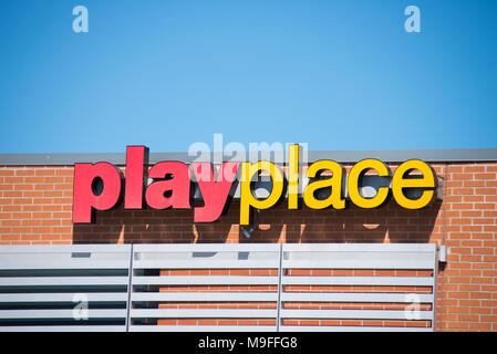 McDonald's play place and fast food restaurant in Gloversville, NY USA Stock Photo