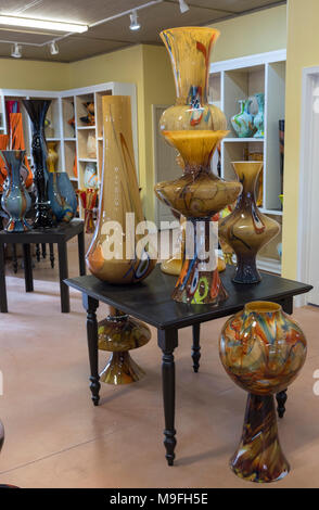gallery of decorative glass vessels Stock Photo