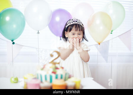 Baby girl celebrate her second birthday Stock Photo