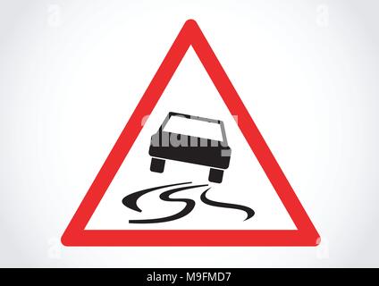 vector design of street sign road slipper Stock Vector