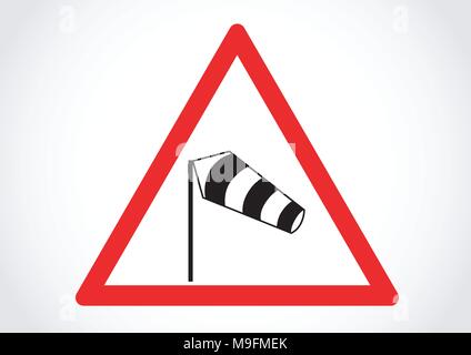 vector design of street sign side winds information Stock Vector