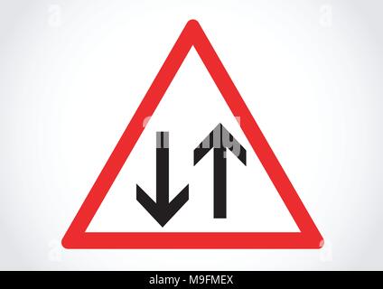 vector design of street sign two way traffic Stock Vector