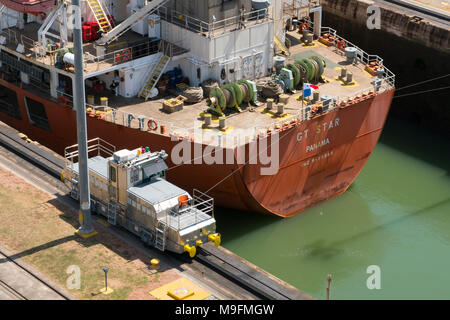 Panama City, Panama - march 2018: The Panama Canal, Miraflores Locks, Panama City Stock Photo