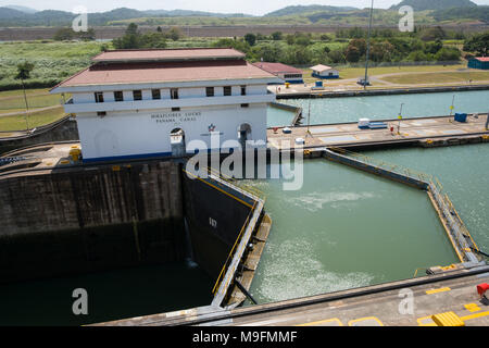 Panama City, Panama - march 2018: The Panama Canal, Miraflores Locks building, Panama City Stock Photo