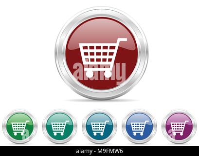 shopping cart icon vector set Stock Vector