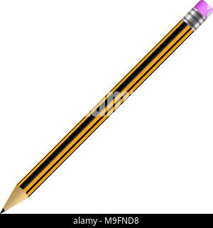 pencil simple with rubber band isolated on white background vector illustration Stock Vector
