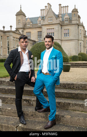 Ravi Kathuria and Sanjay Kathuria from the Talash Hotel Group who own Stoke Rochford Hall near Grantham in Lincolnshire Stock Photo