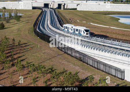 Orlando Florida International Airport Shuttle Tram Stock Photo