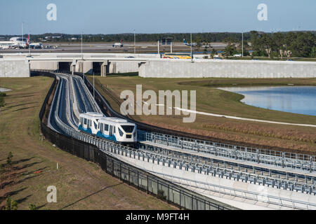 Orlando Florida International Airport Shuttle Tram Stock Photo