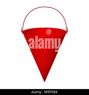 Photorealistic fire fighting bucket on white background Stock Vector