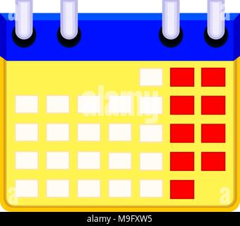 Colorfull cartoon calendar icon. Stock Vector